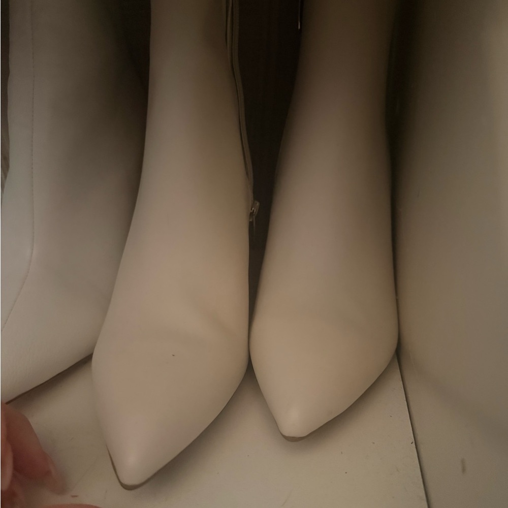 Marc Fisher Cream Pointed Toe Ankle Boots